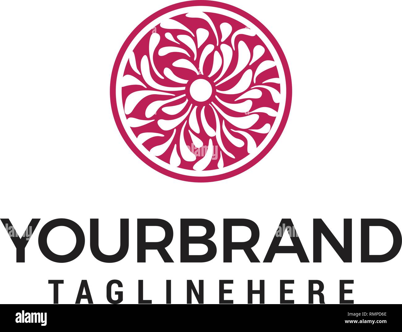 Logo Vector floral de l'élément. conception de produits naturels, magasin de fleurs, les cosmétiques et les concepts de l'écologie, la médecine holistique, la santé, des aliments crus, spa, yoga Illustration de Vecteur