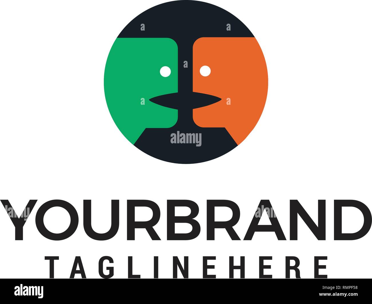 Logo chat Consulter Social médical Modèle de conception. Illustration de Vecteur