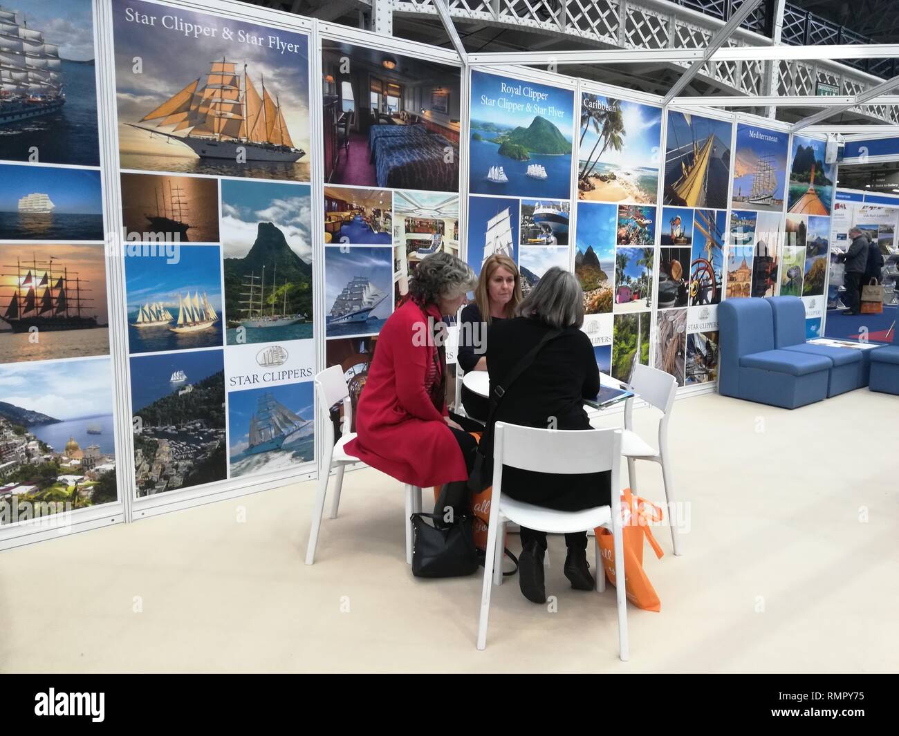 Londres, Royaume-Uni. 16 février 2019. La croisière Londres Show ouvre à Kensington Olympia, Londres, UK Crédit : Nastia M/Alamy Live News Banque D'Images