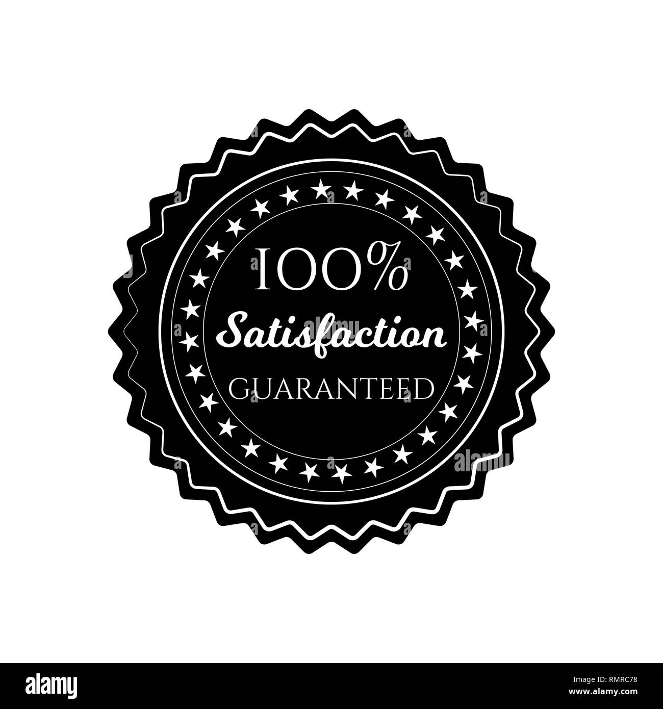 Satisfaction garantie circle seal stamp sur fond blanc Illustration de Vecteur