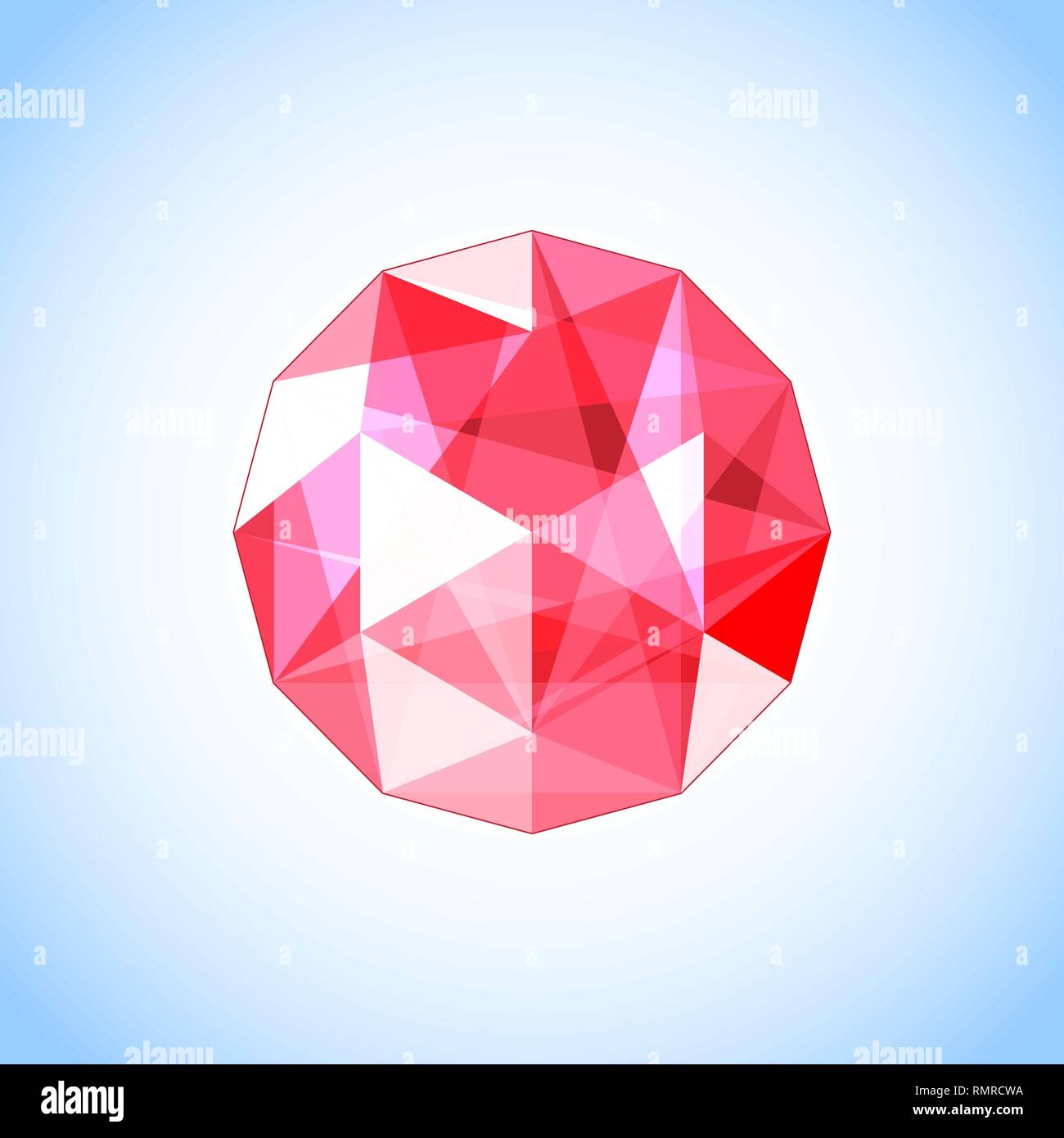 Ruby gem jewel réaliste. Vector illustration. Illustration de Vecteur