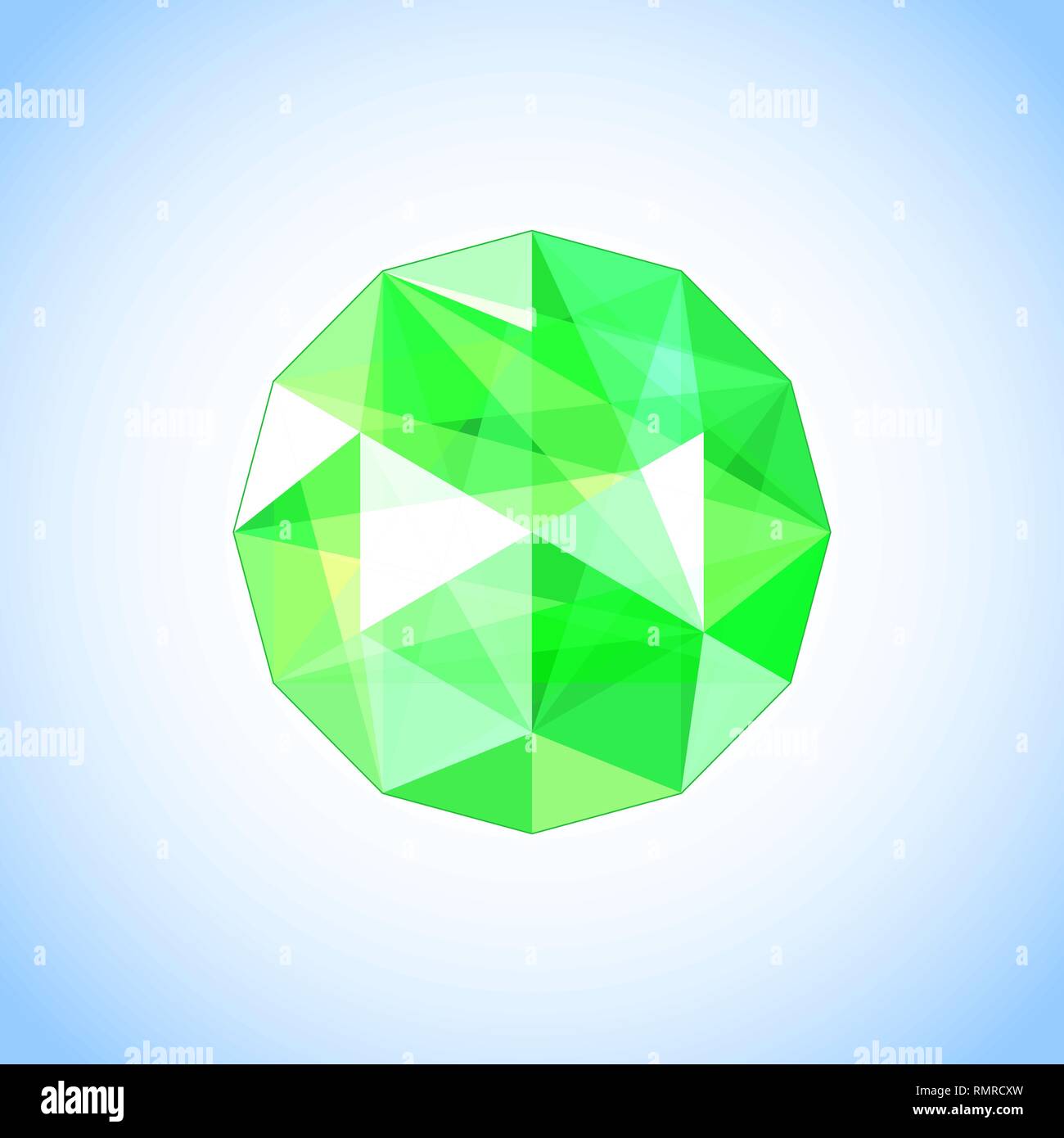 Emerald réaliste en forme de bijou. Gemme. Vector illustration. Illustration de Vecteur