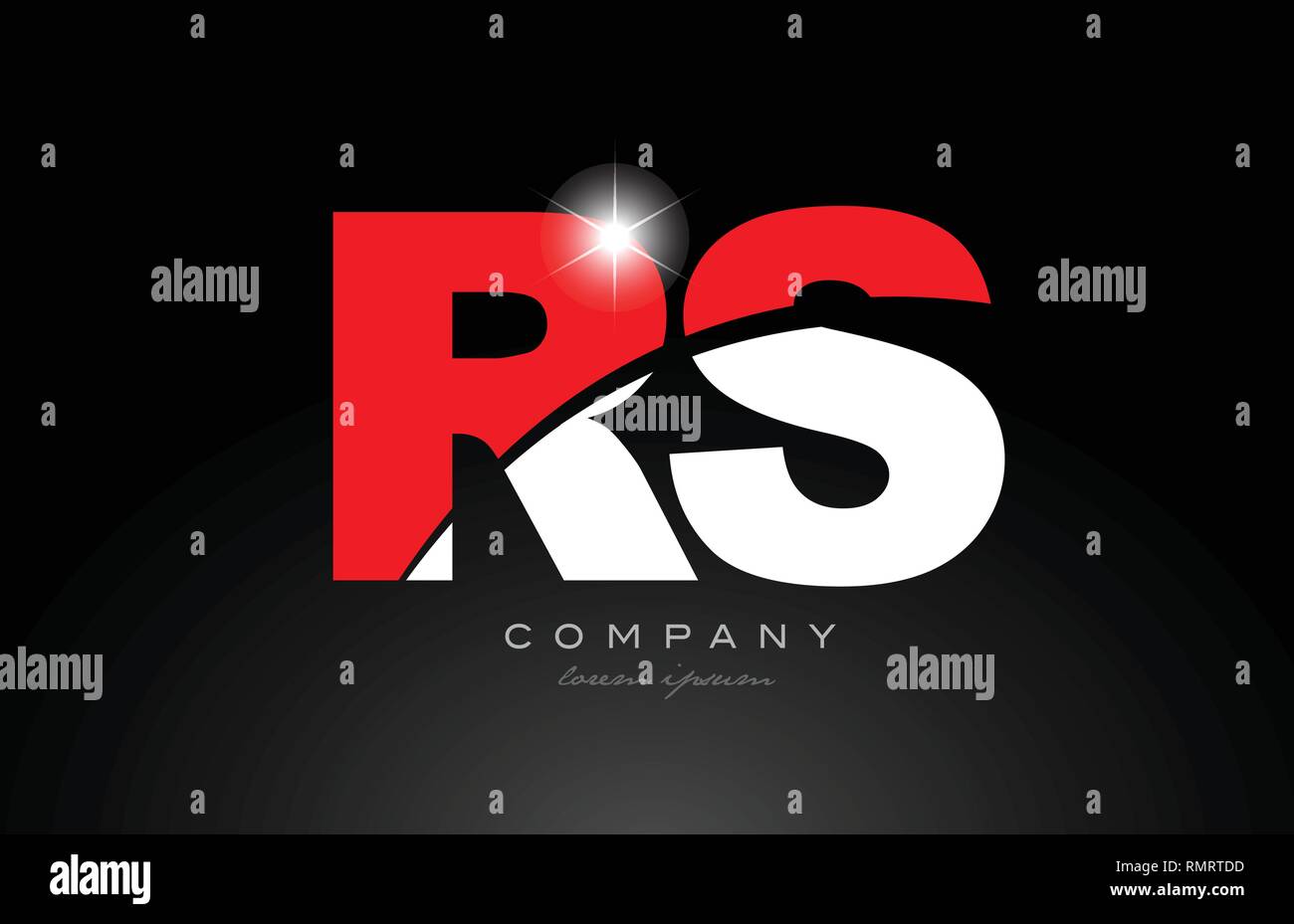 Couleur blanc rouge lettre alphabet combinaison rs r s'icône logo design adapté pour une société ou entreprise Illustration de Vecteur