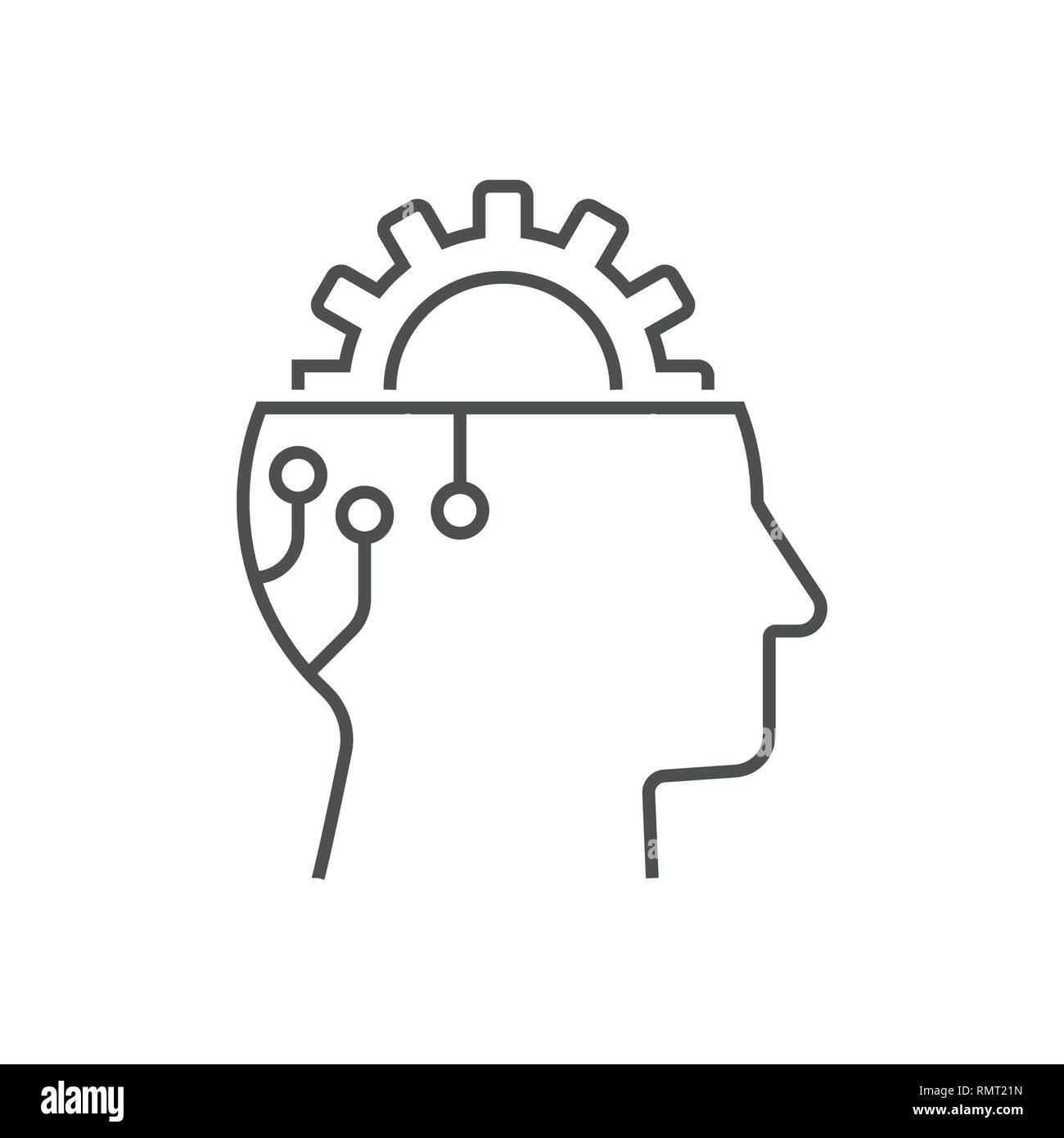 En général, l'icône vecteur, AI concept, chef de cyborg, illustration solide, le pictogramme isolé sur blanc. Avc. modifiable EPS 10 Illustration de Vecteur