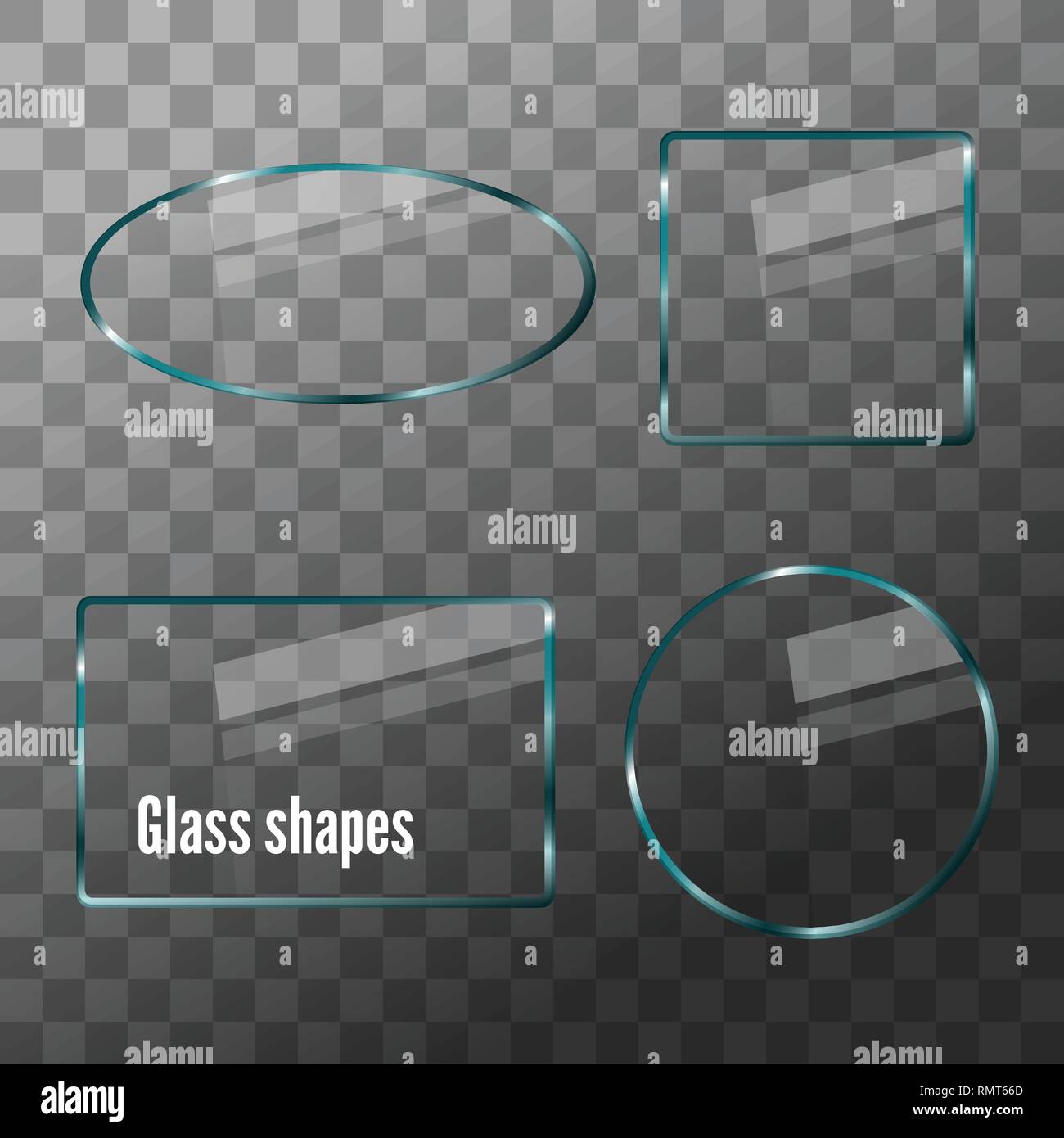 Des formes en verre avec des reflets. Pour la conception d'illustration vectorielle Illustration de Vecteur