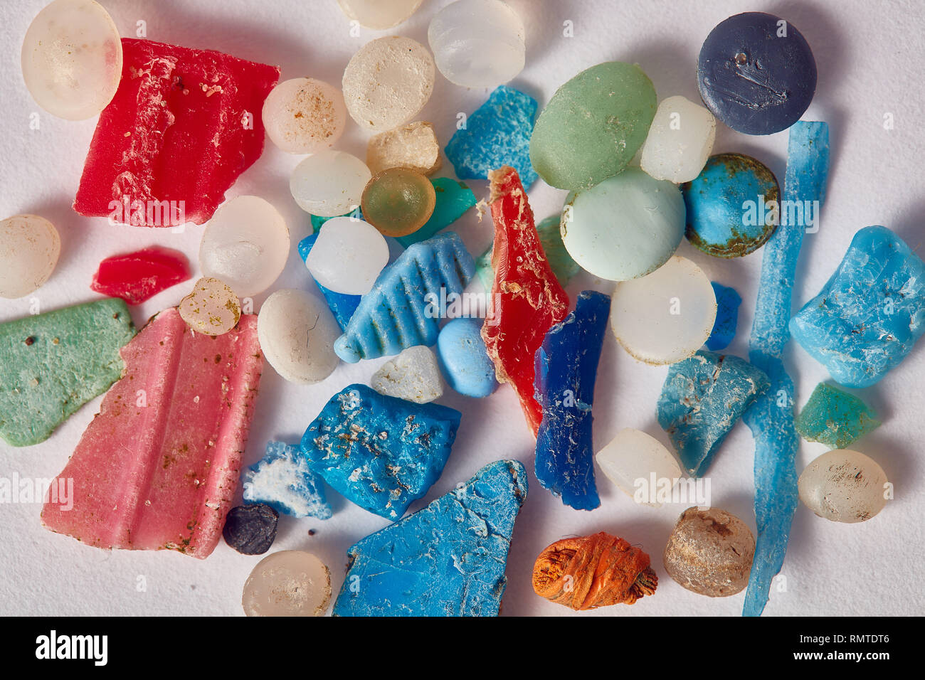 Les micro-plastiques, Macro Banque D'Images