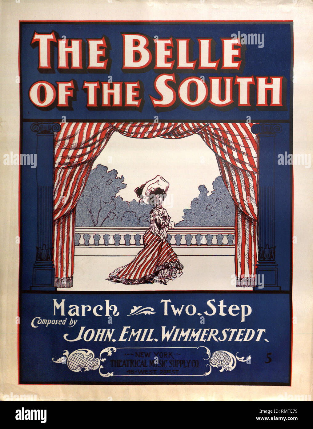 La belle du Sud, partitions de musique, composée par John Emil Wimmerstedt, musique théâtrale Supply Co., New York, 1903 Banque D'Images