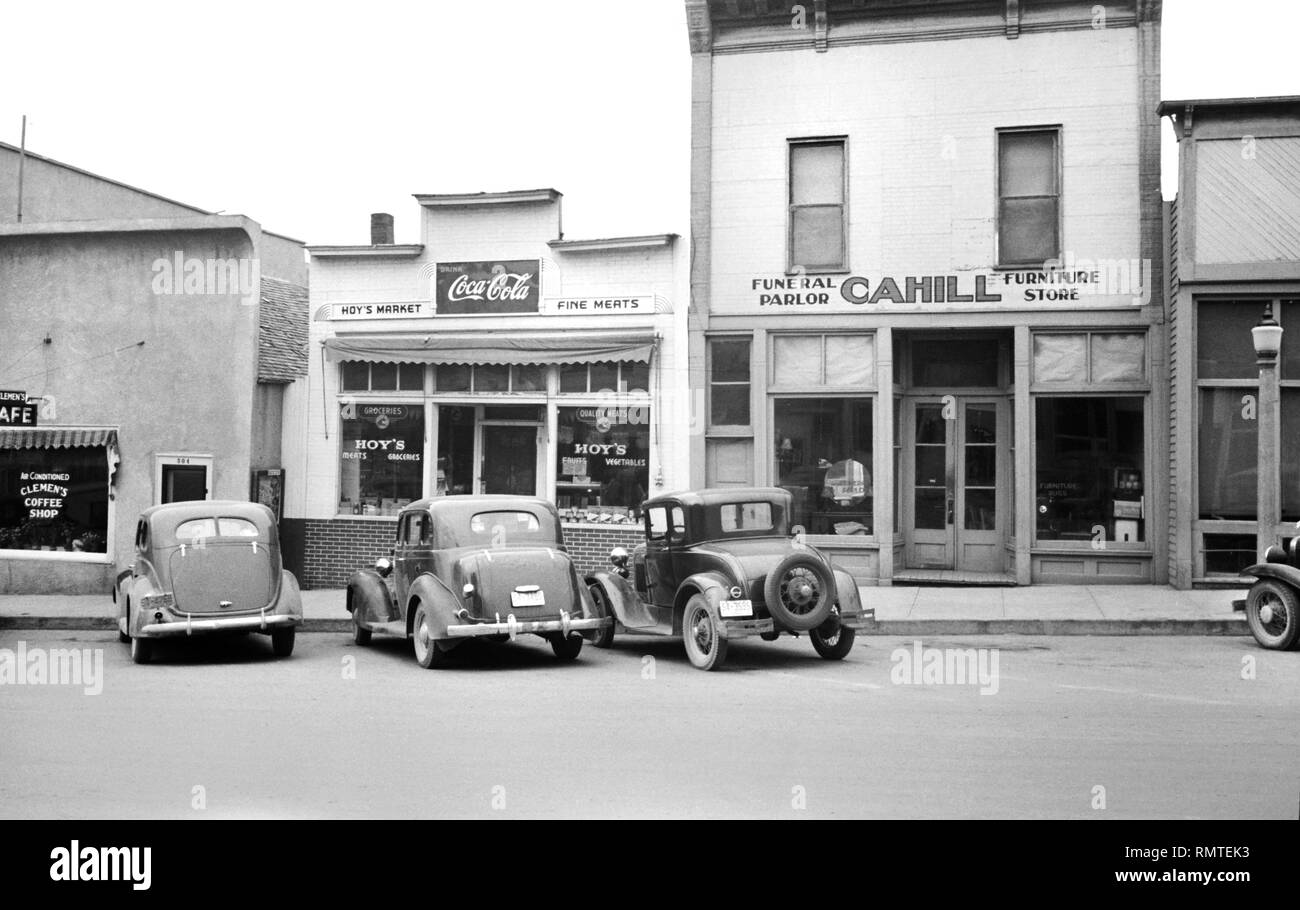 Main Street, Sisseton, Dakota du Sud, USA, John Vachon, Farm Security Administration, Novembre 1939 Banque D'Images