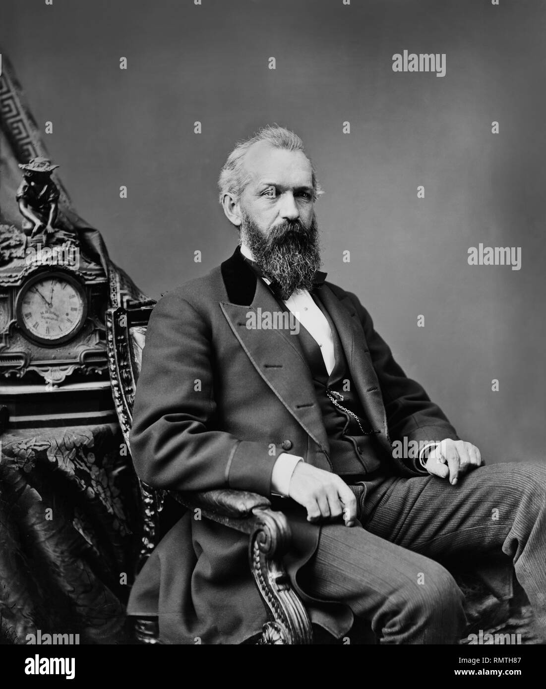 James M. Pendleton (1822-89), Membre de Chambre des représentants des États-Unis de Rhode Island, assis, Portrait Photograph Collection Brady-Handy, début des années 1870 Banque D'Images