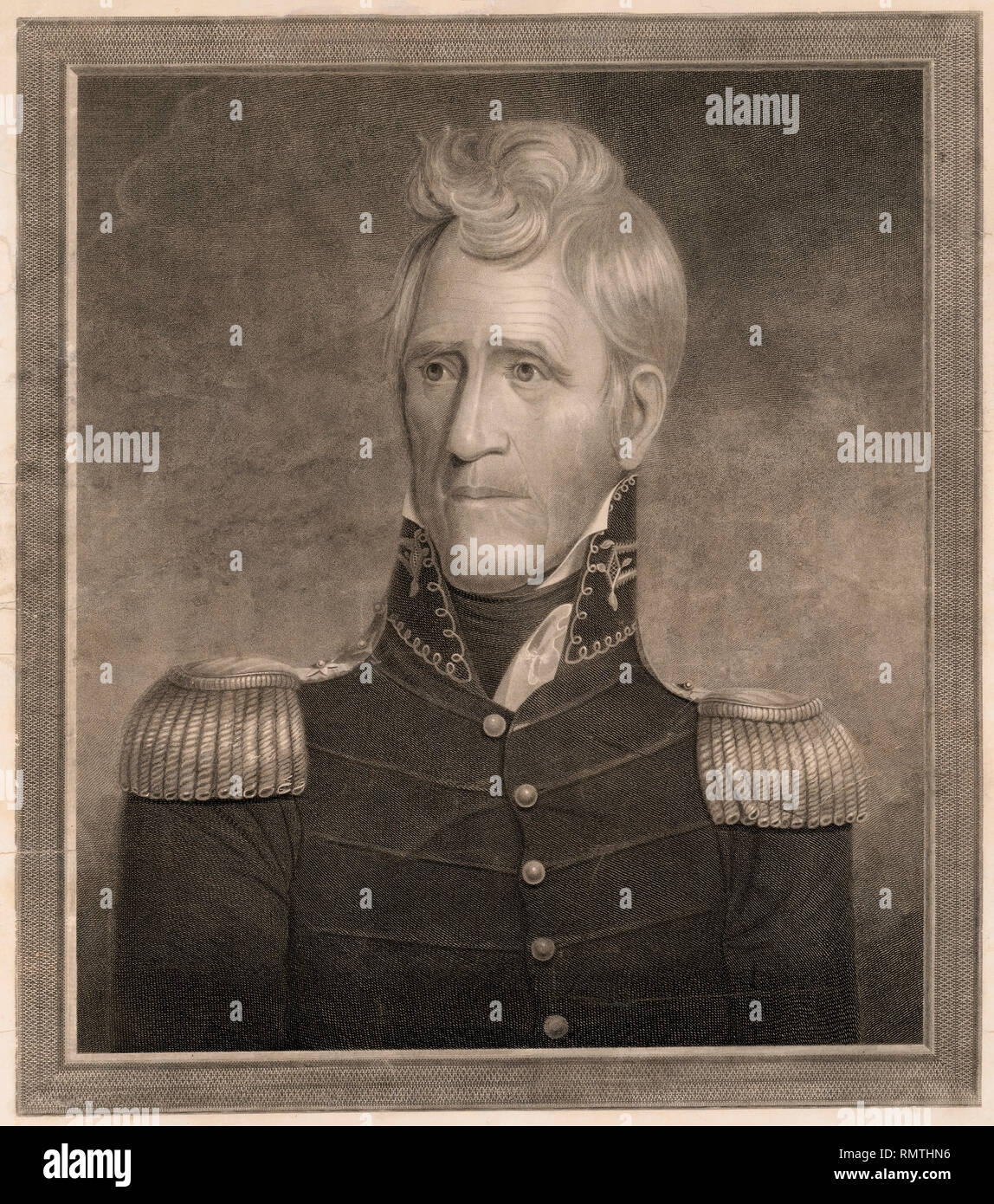 Andrew Jackson (1767-1845), Septième président des États-Unis, la tête et épaules Portrait, gravure de Charles C. Torrey à partir d'une peinture originale par R.E.W. Earl, 1826 Banque D'Images