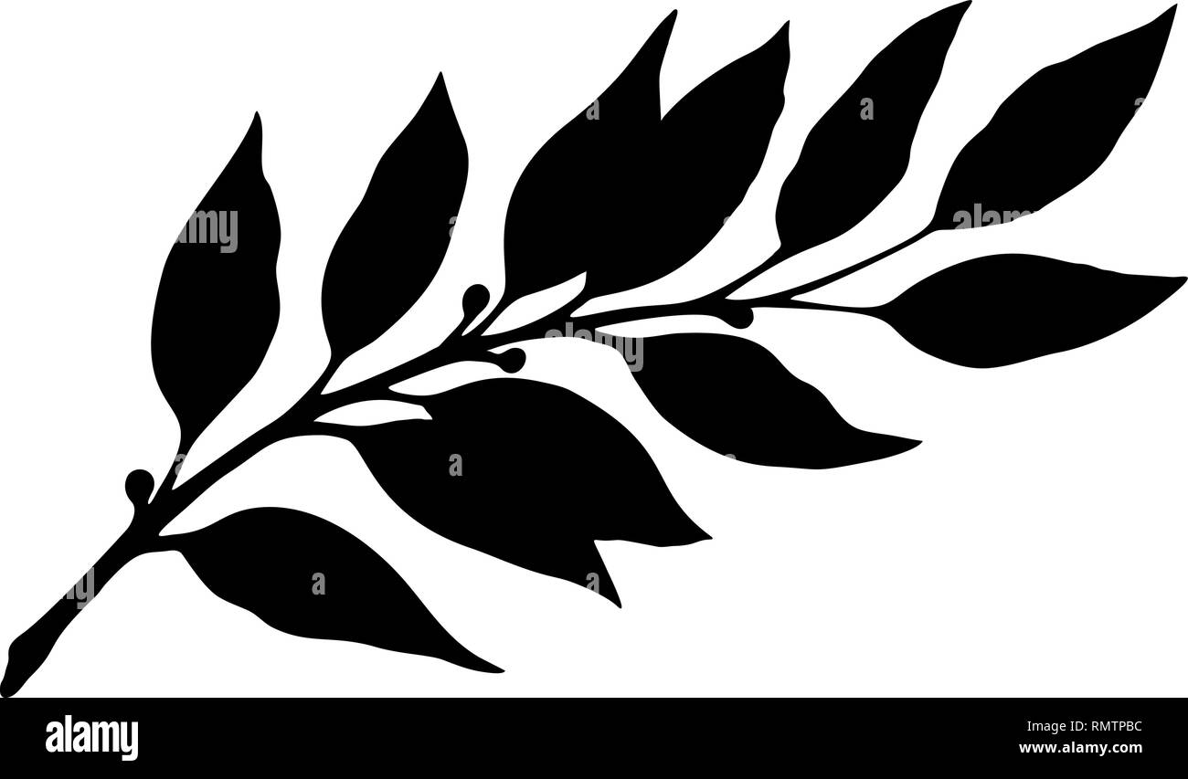Laurel branch vecteur silhouette Illustration de Vecteur