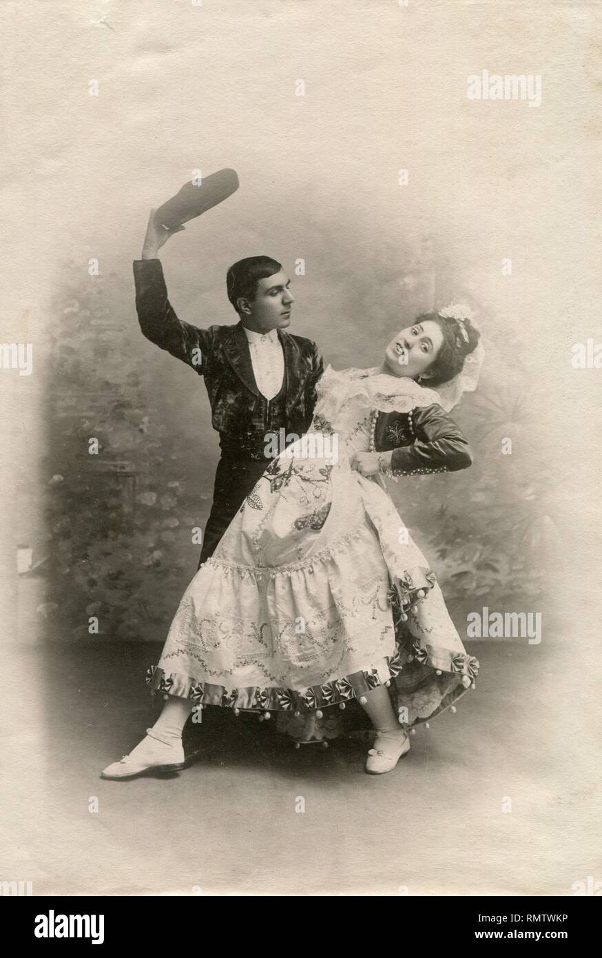 Pareja española de baile. Banque D'Images