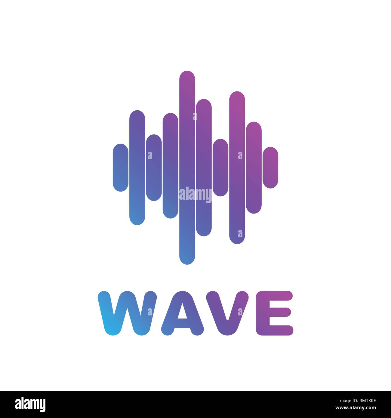 Logo de l'onde sonore égaliseur. Illustration Vecteur de résumé de l'onde sonore. La musique Pulse volume audio, ligne plate design vectoriel. EPS 10 Illustration de Vecteur