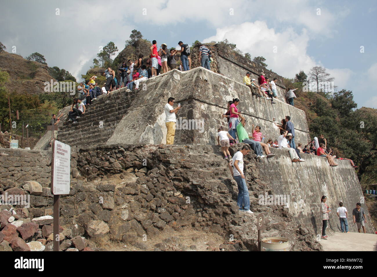 Pyramide de Tepoztlan au Mexique, d'el Tepozteco. Banque D'Images