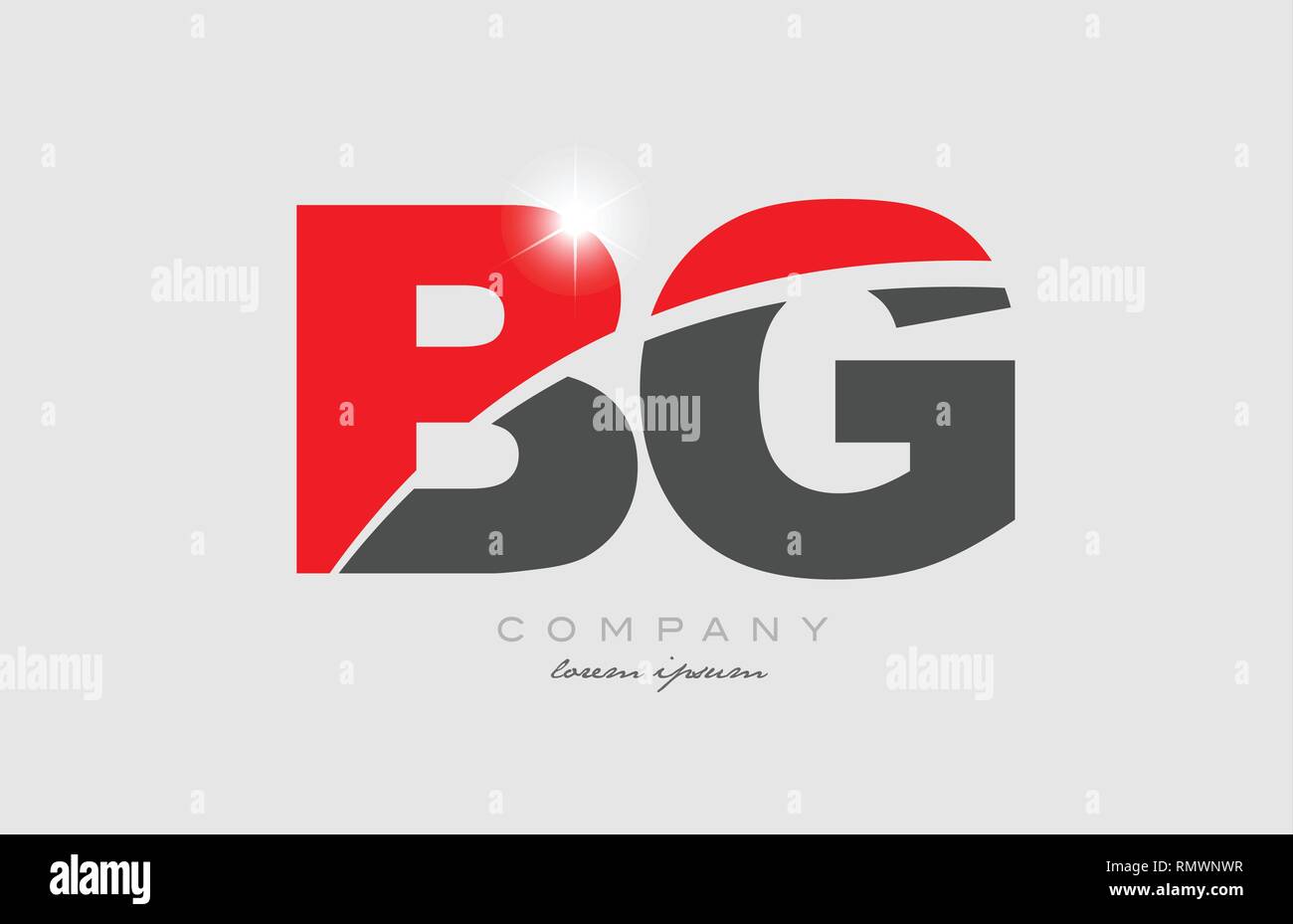 Combinaison lettre bg b g en couleur rouge gris logo design de l'alphabet  l'icône appropriée pour une société ou entreprise Image Vectorielle Stock -  Alamy
