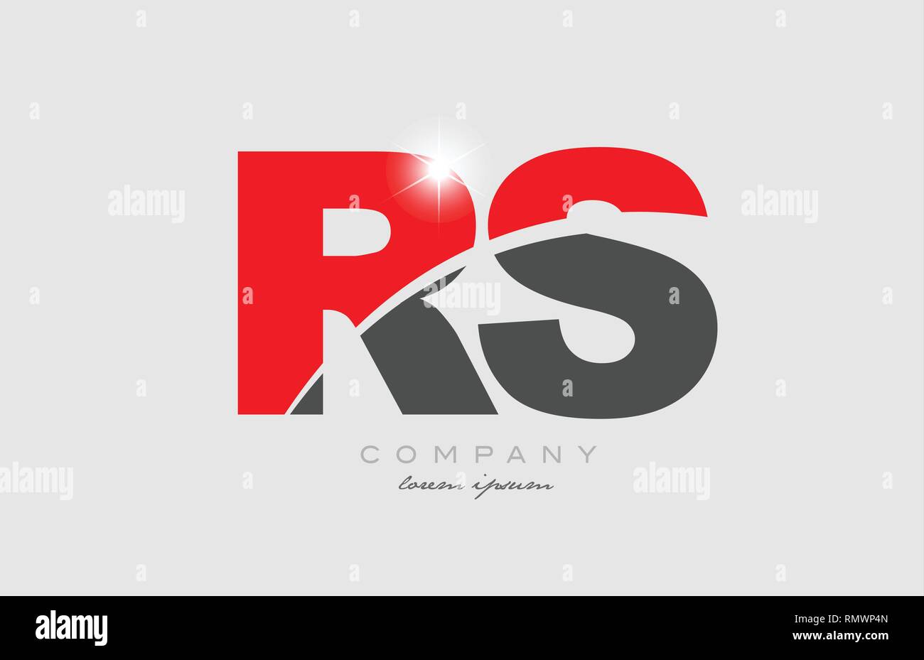 Combinaison lettre rs r s en gris rouge alphabet couleur icône logo design adapté pour une société ou entreprise Illustration de Vecteur