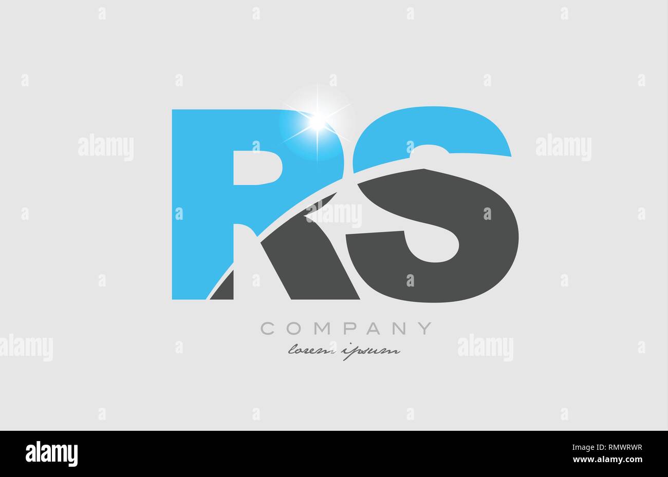 Combinaison lettre rs r s en gris bleu logo design de l'alphabet l'icône appropriée pour une société ou entreprise Illustration de Vecteur