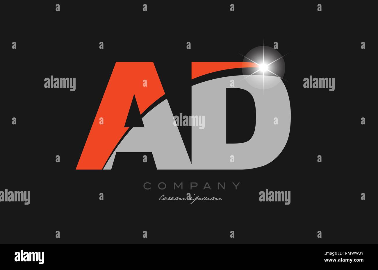 Combinaison lettre annonce a d en couleur orange gris logo design de l'alphabet l'icône appropriée pour une société ou entreprise Illustration de Vecteur