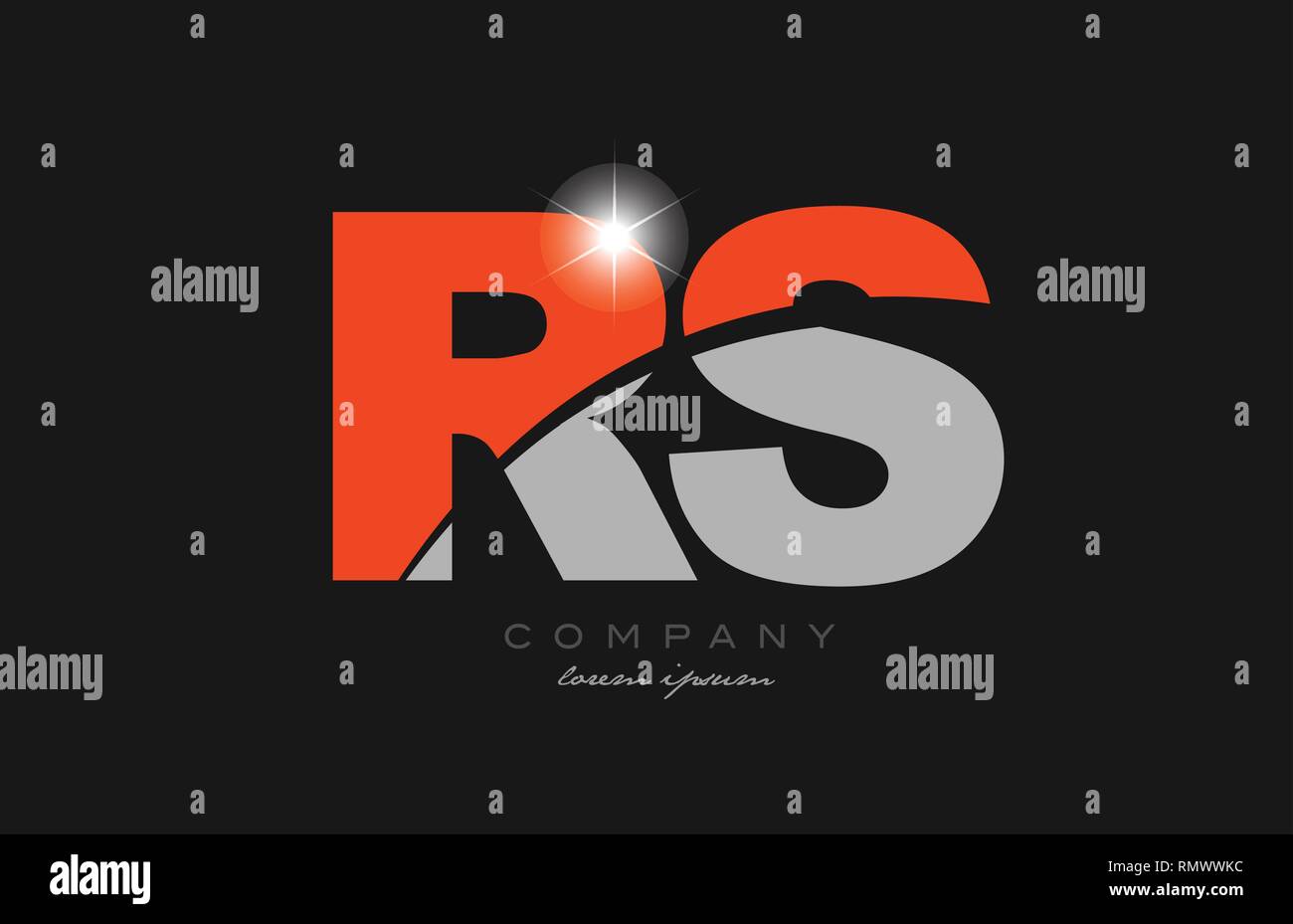 Combinaison lettre rs r s en gris couleur orange logo design de l'alphabet l'icône appropriée pour une société ou entreprise Illustration de Vecteur