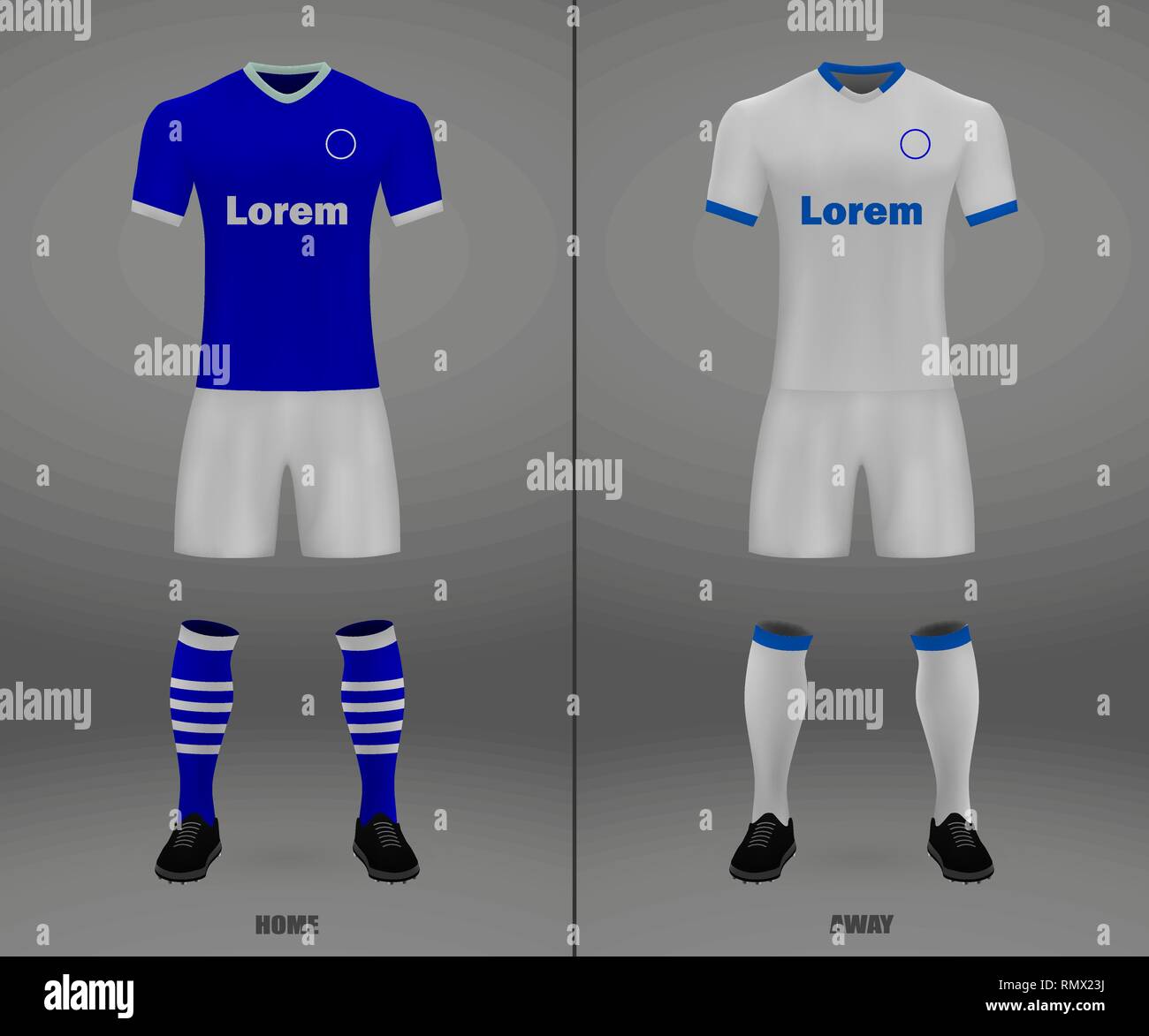 Kit de football shirt 2018-2019 Schalke, modèle pour l'accueil. Vector illustration Illustration de Vecteur