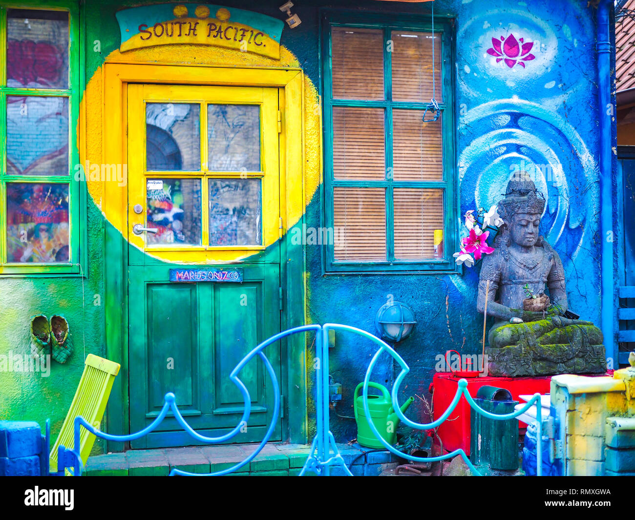 Ville Hippie de Christiania à Copenhague, Danemark Banque D'Images