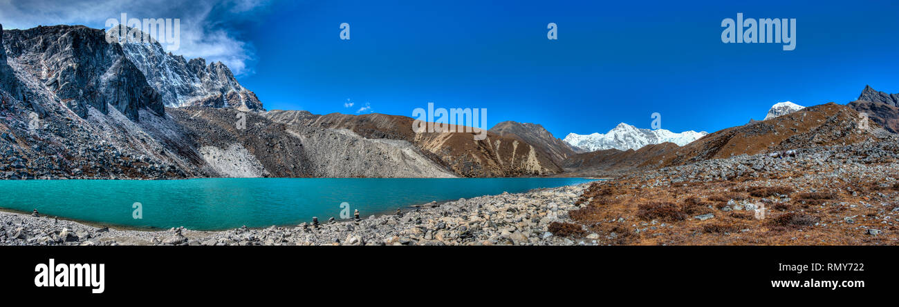 Les lacs Gokyo au Népal. Banque D'Images