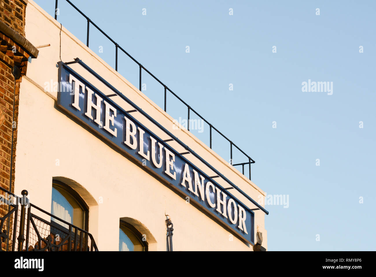 The Blue Anchor public House on the Mall, Hammersmith, Londres, W6, Royaume-Uni Banque D'Images