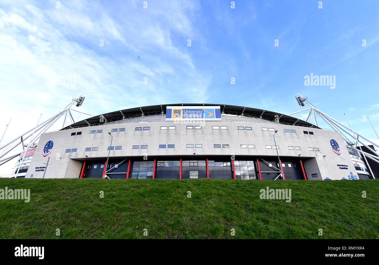 Une vue générale de l'Université de Bolton Stadium avant le match de championnat Sky Bet à l'Université de Bolton Stadium. Banque D'Images