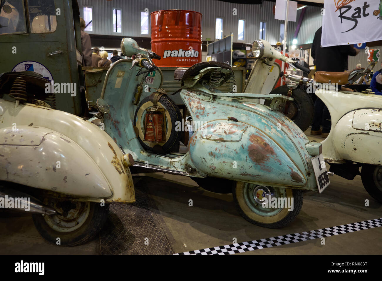 Vespas. Retro 2019 Málaga. L'Espagne. Banque D'Images