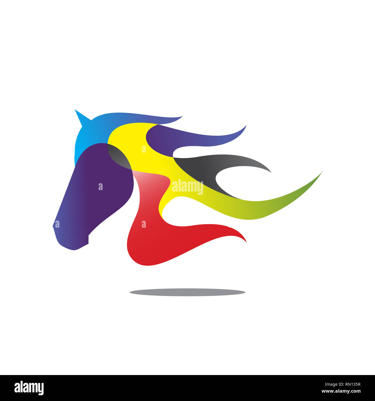 Tête de cheval de couleur moderne illustration vecteur vecteur EPS 10. Banque D'Images