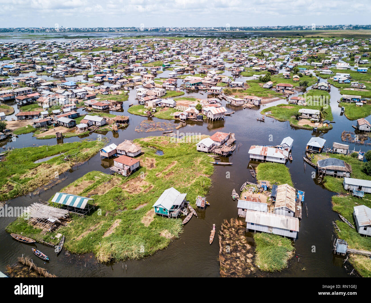 Lake city la Venise de l'Afrique au Bénin GANVIE Banque D'Images