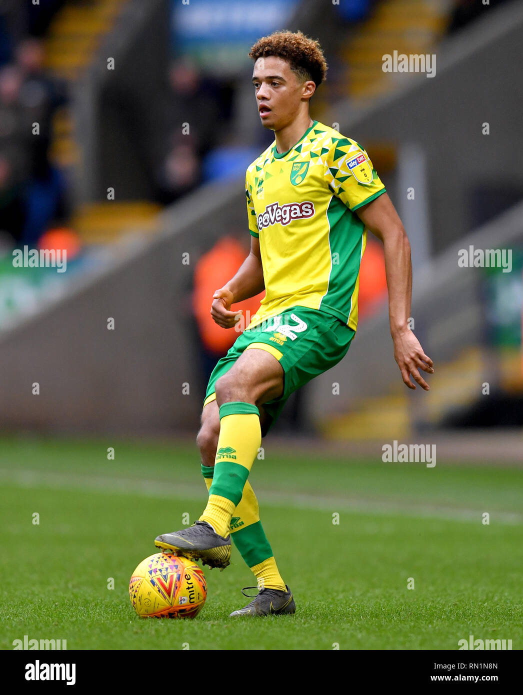 La ville de Norwich Jamal Lewis pendant le ciel parier match de championnat à l'Université de Bolton Stadium. Banque D'Images