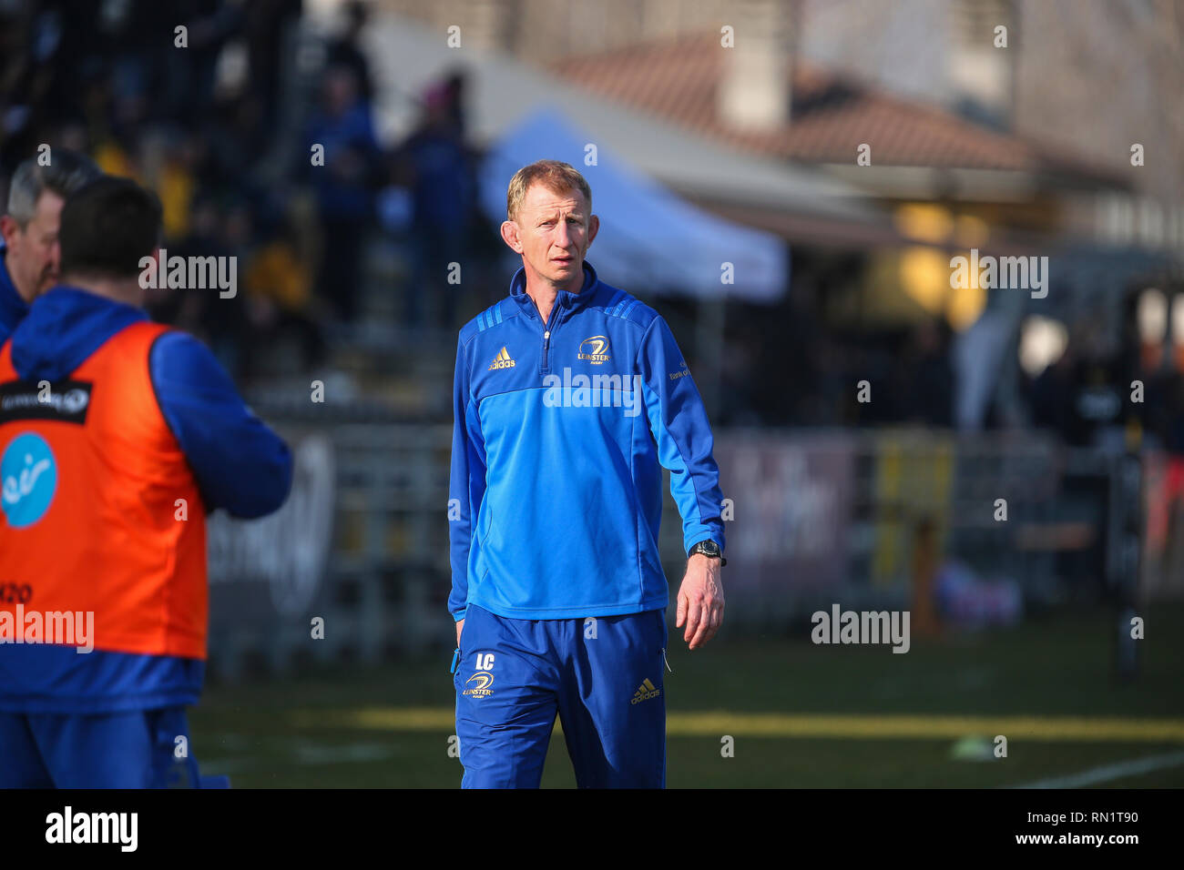 Viadana, Italie. 16 Février, 2019. L'entraîneur-chef du Leinster Leo Cullen avant le match contre Zebre Rugby Club en PRO14 2018 Guinness 2019©Massimiliano Carnabuci/Alamy live news Crédit : Massimiliano Carnabuci/Alamy Live News Banque D'Images