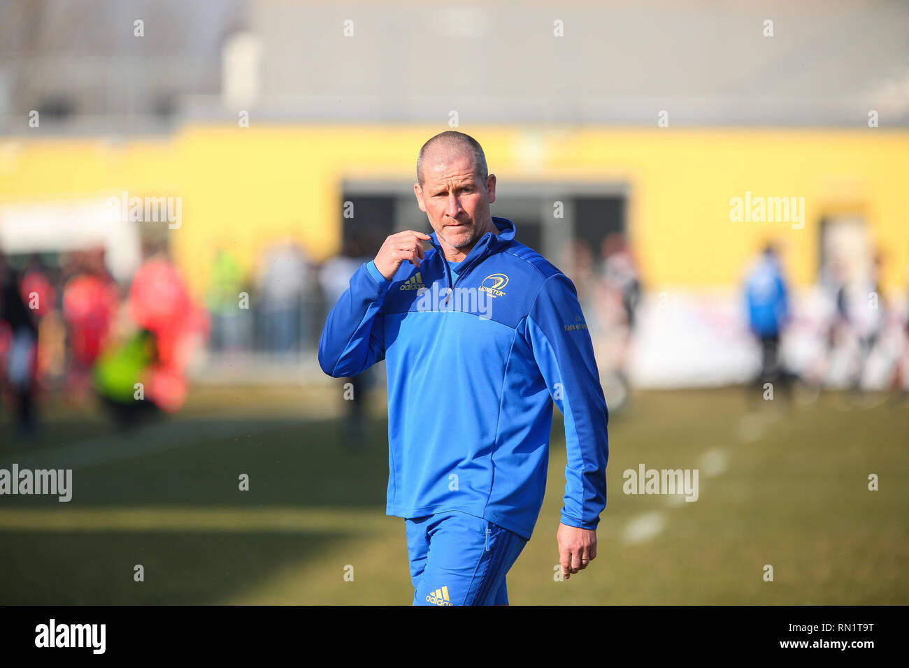 Viadana, Italie. 16 Février, 2019. Leinster senior du coach Stuart Lancaster avant le match contre Zebre Rugby Club en PRO14 2018 Guinness 2019©Massimiliano Carnabuci/Alamy live news Crédit : Massimiliano Carnabuci/Alamy Live News Banque D'Images