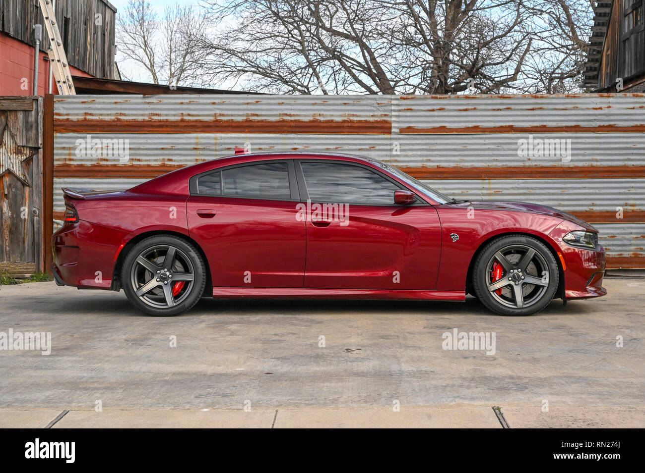 Feb 11, 2019 : 2018 Dodge Charger SRT HEMI de 6,2 l moteur suralimenté Hellcat Albert Pena/CSM Banque D'Images