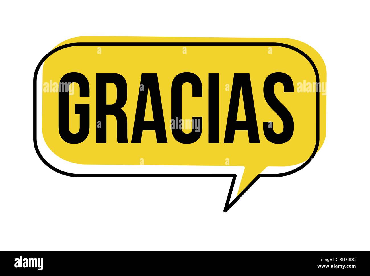 Merci sur la langue espagnole ( Gracias ) bulle sur fond blanc, vector illustration Illustration de Vecteur