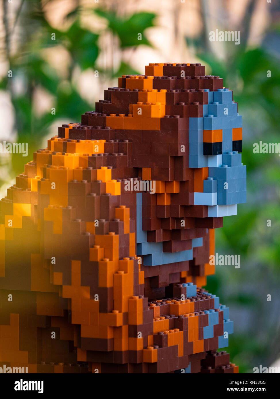 Modèle de l'orang-outan, une partie de la brique Lego au sentier le Zoo de Chester Banque D'Images