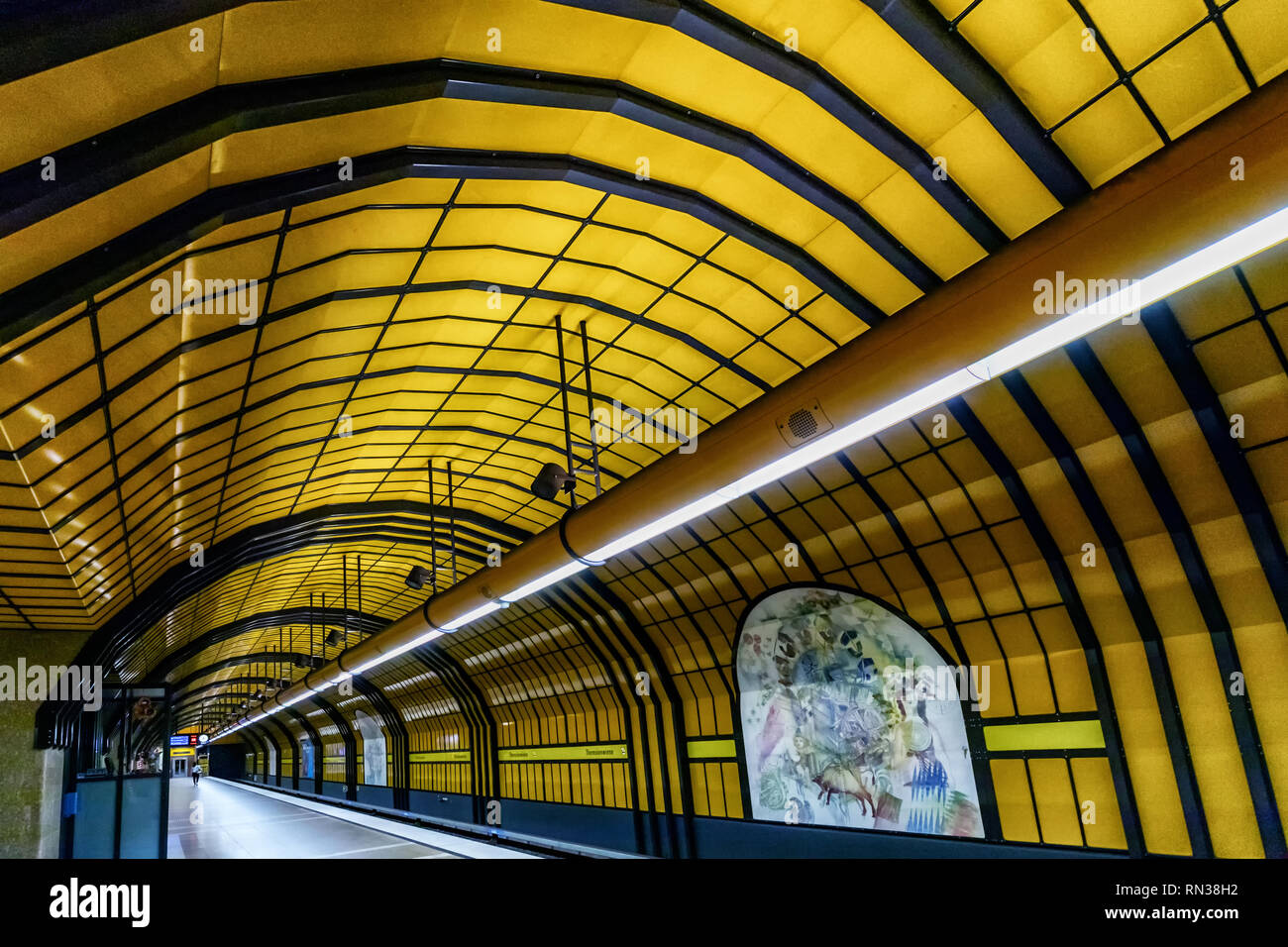 U Bahn Station - Theresienwiese, Munich, Bavière, Allemagne Banque D'Images