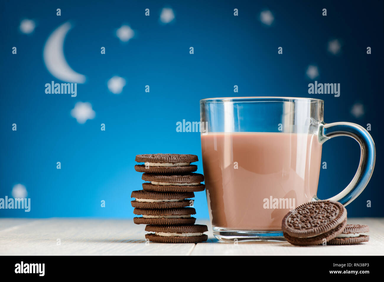 Cookies double couche et le cacao Banque D'Images