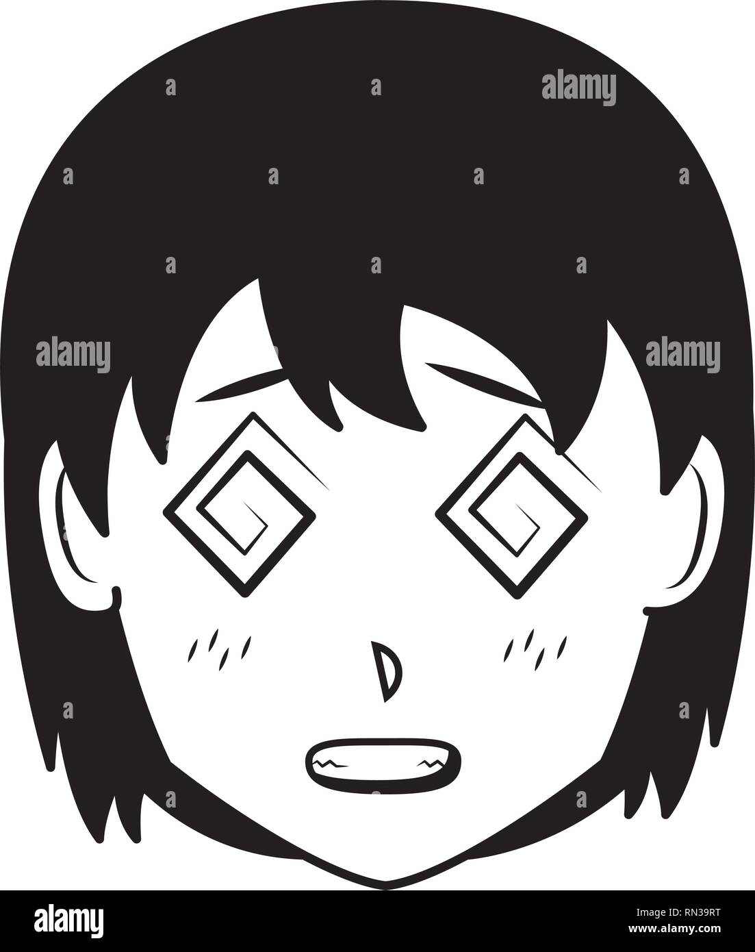 Bande Dessinee Manga Anime Girl Face Image Vectorielle Stock Alamy