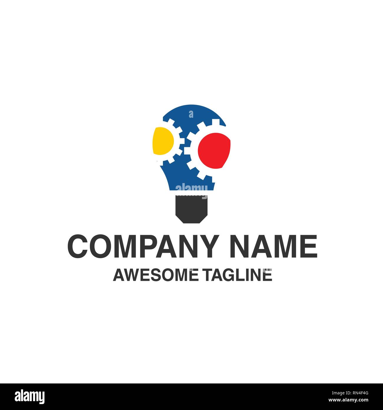 Pignon et symbole du feu de l'ampoule. logo logo idée. logo template prêt à l'emploi Illustration de Vecteur