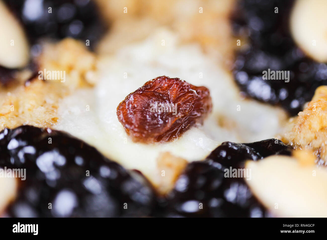 Détail de raisin sur la maison de levure cake Banque D'Images