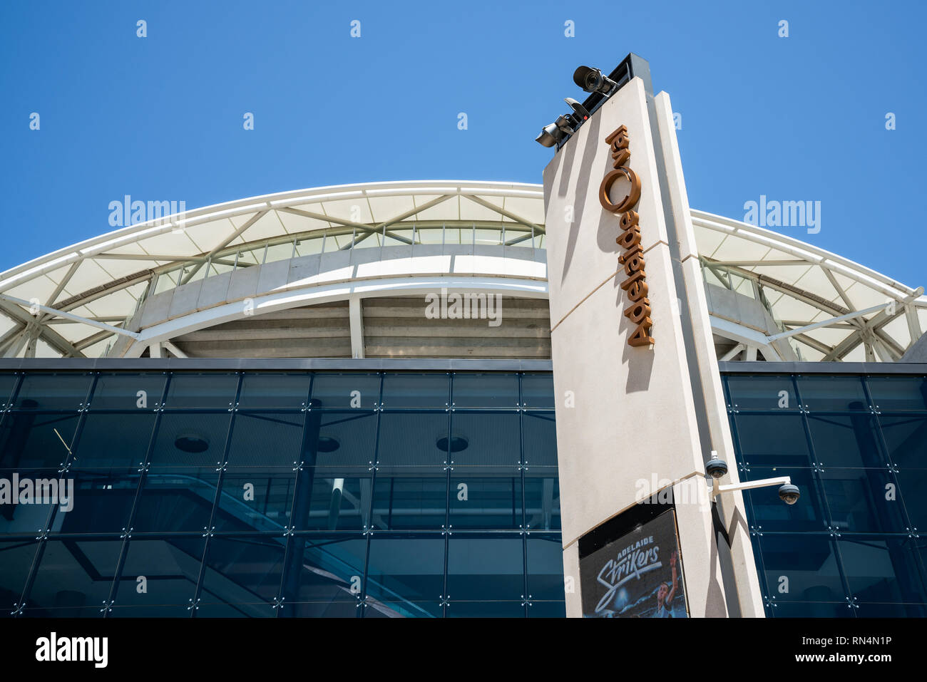 31 décembre 2018, Adelaide South Australia Adelaide Oval : terrain de sport stadium vue de l'avant avec logo et inscription close-up en Australie Adelaide SA Banque D'Images