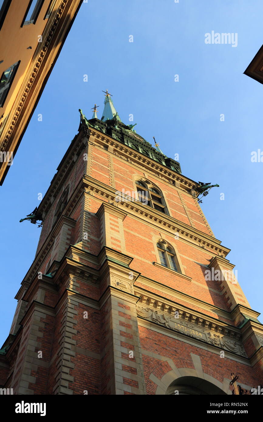 L'Église allemande dans la vieille ville de Stockholm, Gamla stan. Banque D'Images