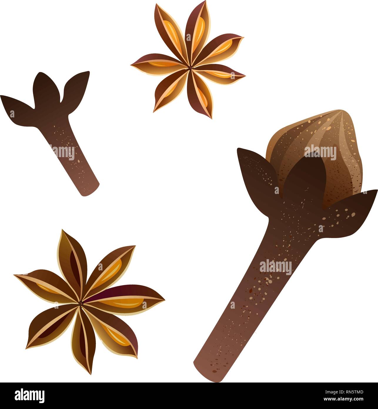 Vector illustration. Les clous de girofle et la badiane set Illustration de Vecteur