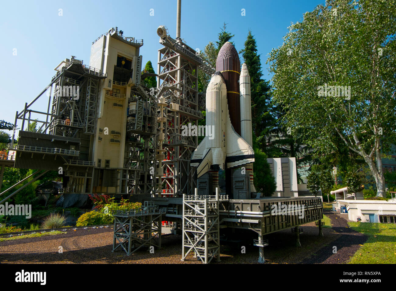 Un modèle de la navette spatiale de la NASA à Legoland Billund au Danemark. Banque D'Images