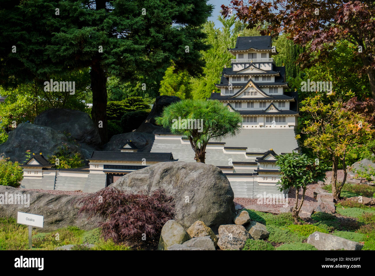 Le château de Himeji, Japon en lego à Legoland Billund au Danemark. Banque D'Images