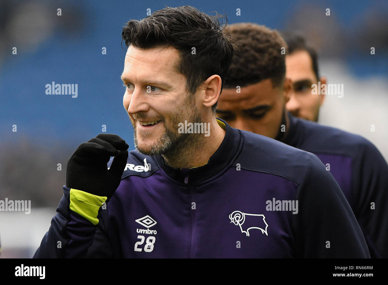 Brighton, UK. 16 Février, 2019. David Nugent de Derby County - Brighton & Hove Albion v Derby County, l'Unis FA Cup - cinquième ronde, stade de l'Amex, Brighton - 16 février 2019 Editorial - N'utilisez que des restrictions s'appliquent : Crédit DataCo Images Journée Limited/Alamy Live News Banque D'Images