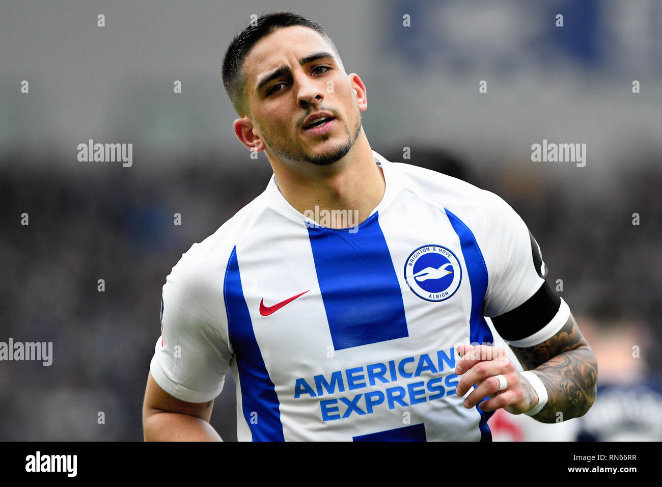 Brighton, UK. 16 Février, 2019. Anthony Knockaert de Brighton & Hove Albion - Brighton & Hove Albion v Derby County, l'Unis FA Cup - cinquième ronde, stade de l'Amex, Brighton - 16 février 2019 Editorial - N'utilisez que des restrictions s'appliquent : Crédit DataCo Images Journée Limited/Alamy Live News Banque D'Images