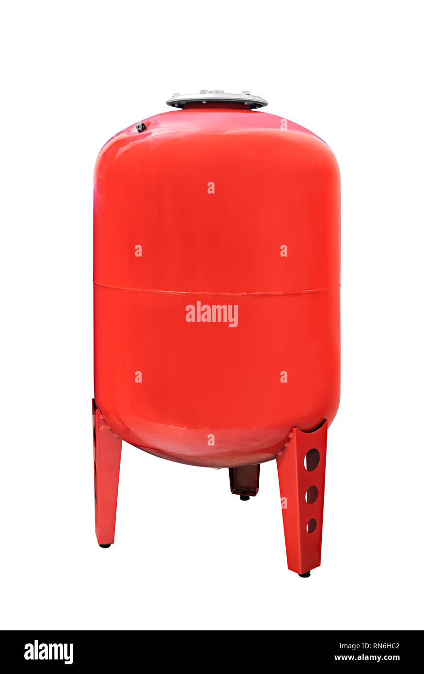 Filtre d'eau pour la piscine ou l'approvisionnement en eau, pour le nettoyage du boîtier de filtre à l'eau des impuretés mécaniques, red metall réservoir. Banque D'Images